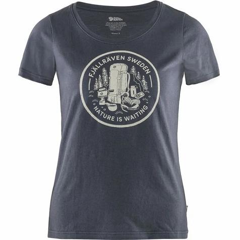 Fjallraven Fikapaus T-Shirt Navy Singapore For Women (SG-185647)